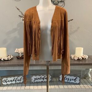 Vocal Camel Fringe Jacket